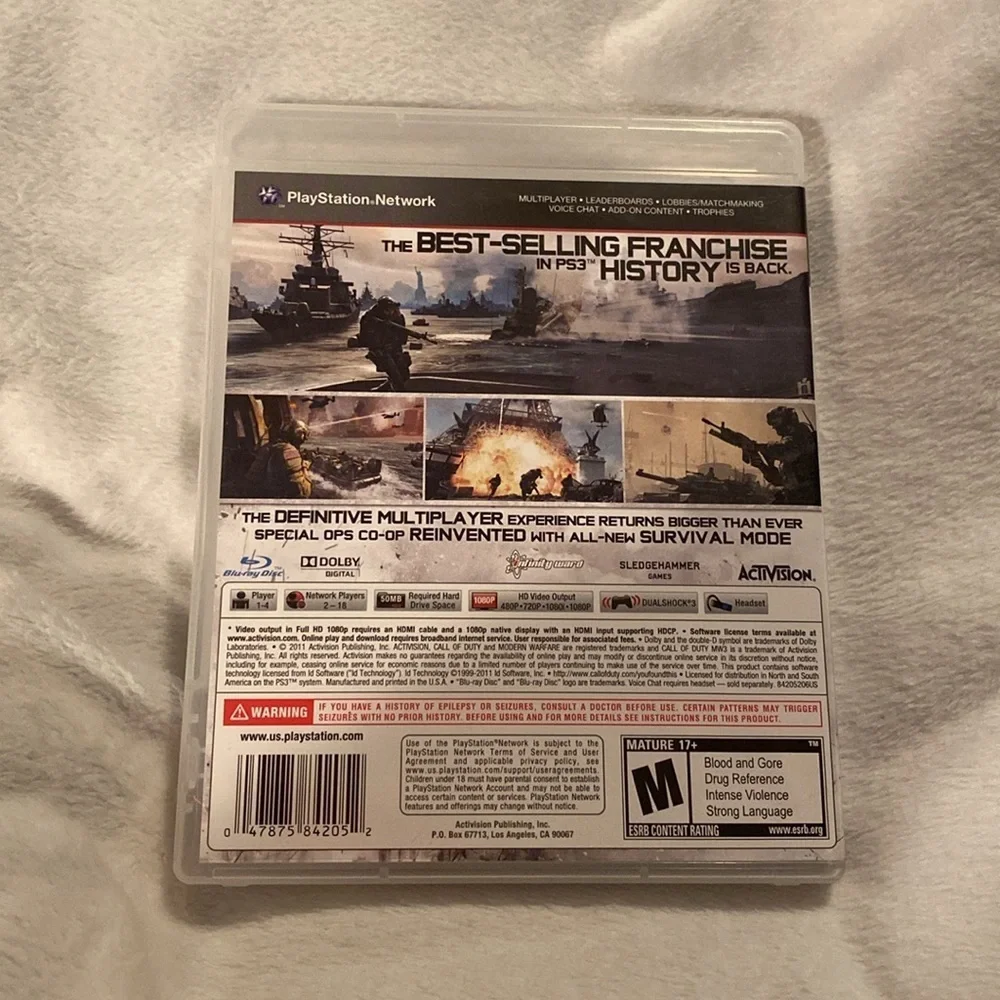 PS3 Call Of Duty Modern Warfare 3 Video Game